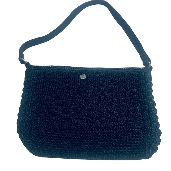 Lina Handbags - Y2K Lina Black Woven Shoulder Bag with Textured Design